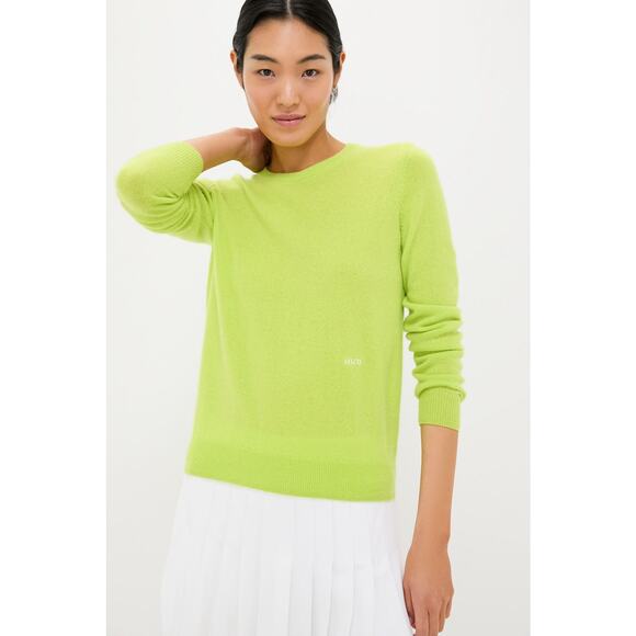 TUCKERNUCK Lime Green Cashmere Crewneck Sweater Size XS NWT - Picture 1 of 6